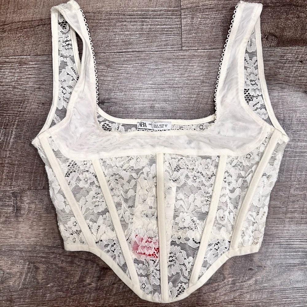 Zara Cream Lace Corset size S